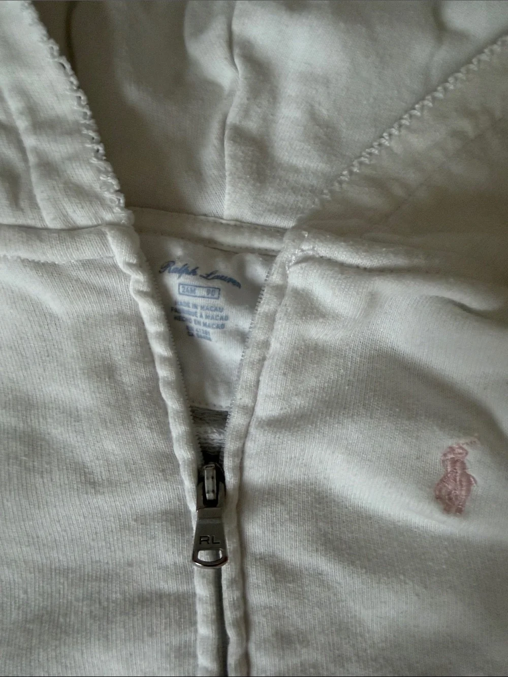 Ralph Lauren Baby White Hoodie and Jogger Set